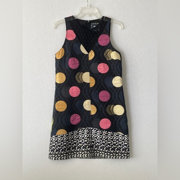 Anthropologie Maeve Jacquard Mesh Polka Dot Shift Dress - Picture 3 of 12